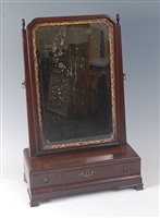 Lot 2686 - A George III mahogany dressing table mirror,...