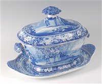 Lot 2087 - A mid-19th century blue and white printed soup...
