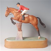 Lot 2102 - A Royal Worcester Foxhunter and Lieutenant....