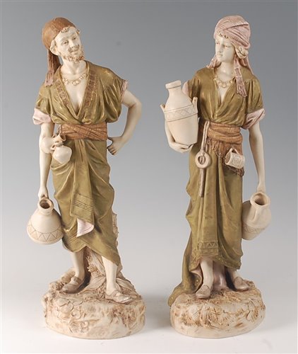 Lot 2095 - A pair of Royal Dux Bohemia figures of...