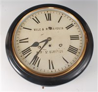 Lot 2605 - A Victorian ebonised cased school clock,...