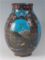 Lot 2461 - A Japanese Meiji period cloisonné enamel vase,...