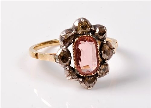 Lot 2285 - A 19th century pink tourmaline and diamond...