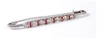 Lot 2289 - An early 20th century ruby and diamond brooch,...