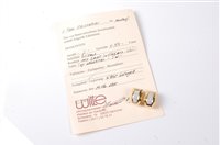 Lot 2224 - A pair of German 18ct diamond earrings, the 12....
