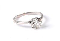 Lot 2193 - A diamond solitaire ring, the round old...