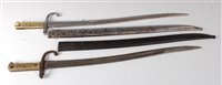 Lot 199 - A French model 1866 chassepot bayonet, the...
