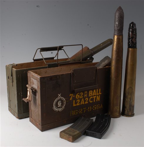 Lot 344 - Two ammunition tins and contents to include...