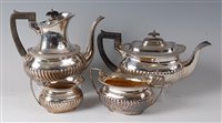 Lot 2164 - A late Victorian silver four-piece tea and...