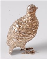 Lot 2155 - An Edwardian silver partridge,...