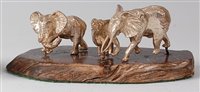 Lot 2158 - A Middle Eastern cast silver small elephant...