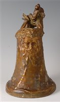 Lot 8 - An Austrian Art Nouveau pottery wine pitcher,...