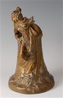 Lot 8 - An Austrian Art Nouveau pottery wine pitcher,...
