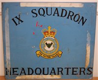Lot 171 - A large R.A,F. enamel sign for IX Squadron...