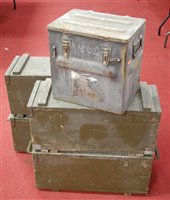 Lot 336 - A collection of wooden and tin ammuntion cases....