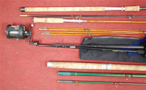 Lot 458 - A collection of eight fishing rods to