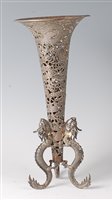 Lot 2445 - A circa 1900 Chinese silver vase, of trumpet...