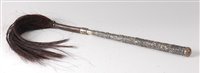 Lot 2466 - A circa 1900 Indian silver fly-whisk, the...