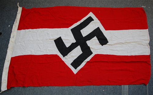 Lot 139 - A German Hilter Youth flag, stamped to the...