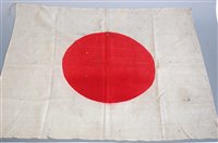 Lot 140 - A WW II Japanese silk flag. 72 x 85cm....