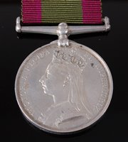Lot 91 - An Afghanistan medal (1878-80), naming 1779...