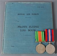 Lot 224 - A WW II R.A.F. Pilots Flying Log Book,...