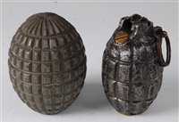 Lot 360 - A WW I Mills No.5 Mk I hand grenade dated 1916,...