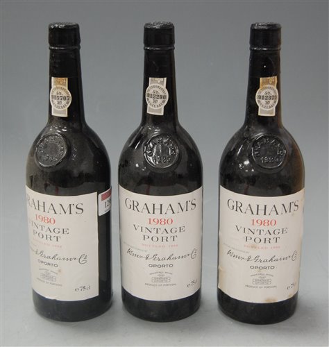 Lot 1298 - Graham's 1980 vintage Port, three bottles