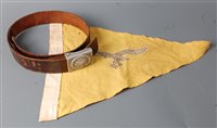 Lot 369 - A German Luftwaffe buckle on a brown leather...