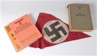 Lot 379 - A German Third Reich swastika pennant together...