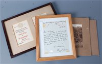 Lot 381 - A framed letter from Admiral of the Fleet Sir...