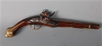 Lot 387 - An 18th century Turkish flintlock pistol,...