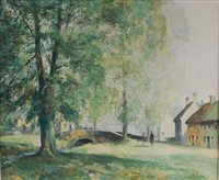 Lot 2560 - Stanley Orchart (1920-2005) - Barnwell, oil on...