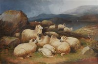 Lot 2584 - John Morris (act.1851-1863) - Sheep resting in...