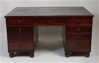 Lot 2688 - A 19th century mahogany twin pedestal partners...