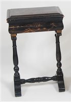 Lot 2663 - A 19th century chinoiserie black lacquered...