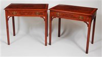 Lot 2639 - A pair of walnut and figured walnut single...