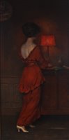 Lot 2538 - H Moreau - Lady in her boudoir, oil on canvas,...