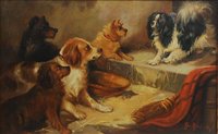 Lot 2573 - George Armfield (1810-1893) - Terriers in an...