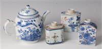 Lot 2453 - A Chinese export blue and white teapot and...