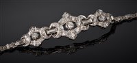 Lot 2178 - An Art Deco style diamond set bracelet, the...