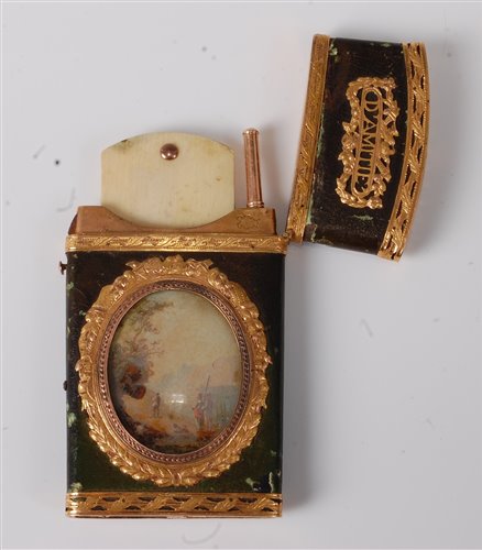 Lot 2391 - A late 18th century French leather and gold...