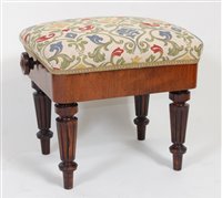 Lot 2693 - A Victorian rosewood and walnut piano stool,...