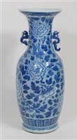 Lot 2458 - A Chinese export blue and white floor vase, of...