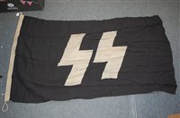 Lot 618 - A German SS flag, stamped to the lanyard...