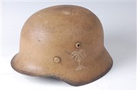 Lot 640 - A post WW II German M35 pattern steel helmet.