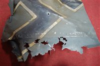 Lot 662 - A German aircraft panel with painted swatstika,...