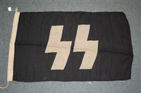 Lot 672 - A German SS flag, stamped to the lanyard SS...