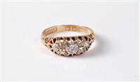 Lot 345 - A late 19th century diamond ring, the central...