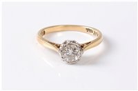 Lot 2641 - An 18ct and platinum diamond solitaire ring,...